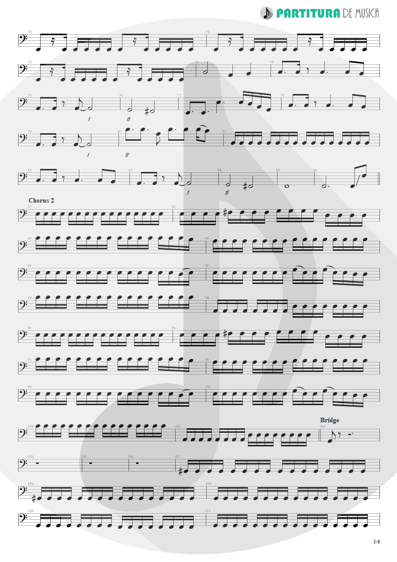 Partitura de musica de Baixo Elétrico - Nothing To Say | Angra | Holy Land 1996 - pag 3