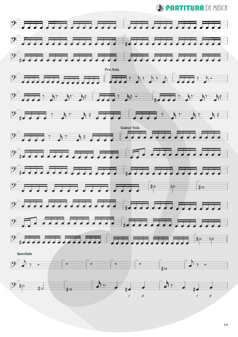 Partitura de musica de Baixo Elétrico - Nothing To Say | Angra | Holy Land 1996 - pag 4