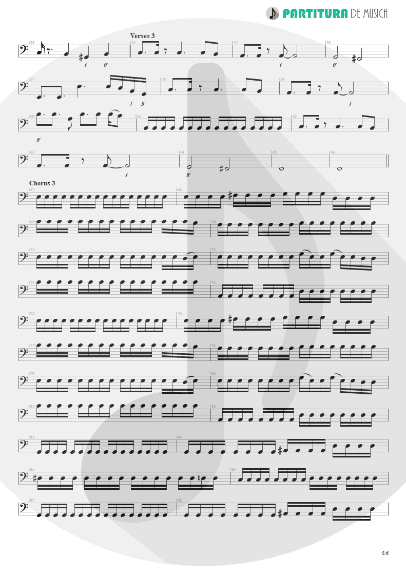 Partitura de musica de Baixo Elétrico - Nothing To Say | Angra | Holy Land 1996 - pag 5