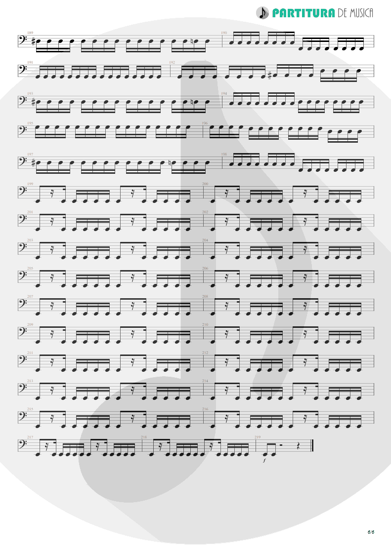 Partitura de musica de Baixo Elétrico - Nothing To Say | Angra | Holy Land 1996 - pag 6