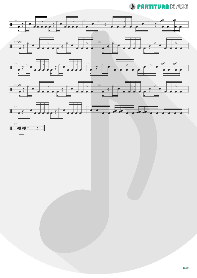 Partitura de musica de Bateria - Nothing To Say | Angra | Holy Land 1996 - pag 10