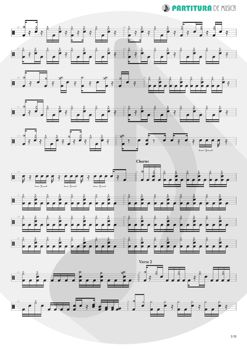 Partitura de musica de Bateria - Nothing To Say | Angra | Holy Land 1996 - pag 3