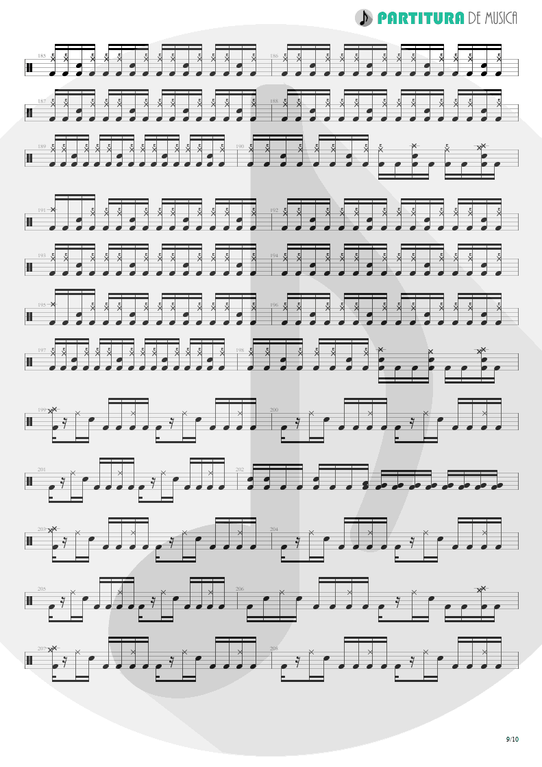 Partitura de musica de Bateria - Nothing To Say | Angra | Holy Land 1996 - pag 9