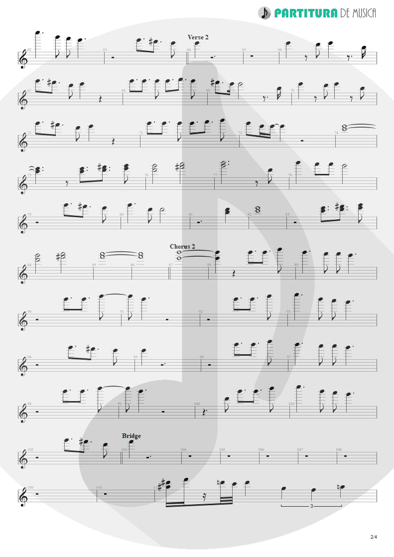 Partitura de musica de Canto - Nothing To Say | Angra | Holy Land 1996 - pag 2