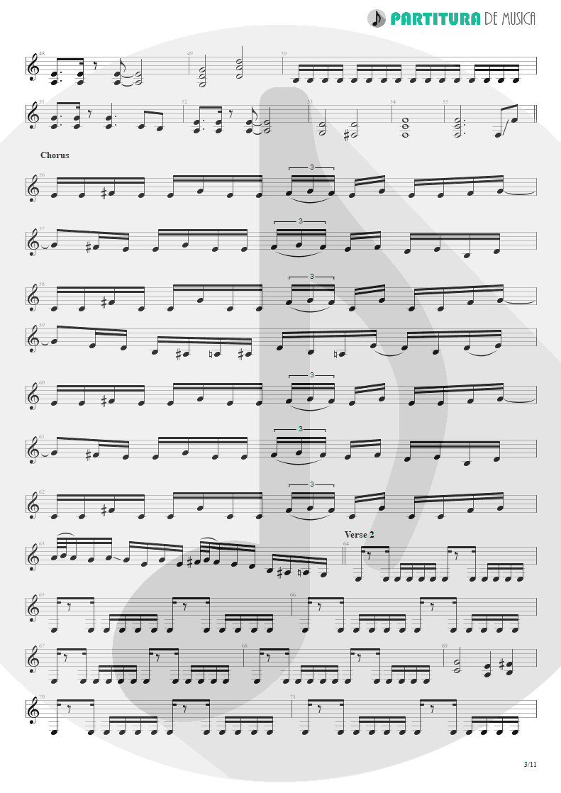 Partitura de musica de Guitarra Elétrica - Nothing To Say | Angra | Holy Land 1996 - pag 3