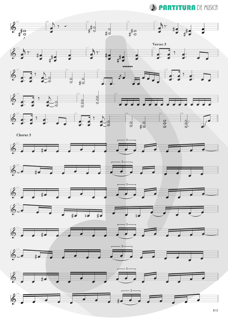 Partitura de musica de Guitarra Elétrica - Nothing To Say | Angra | Holy Land 1996 - pag 8