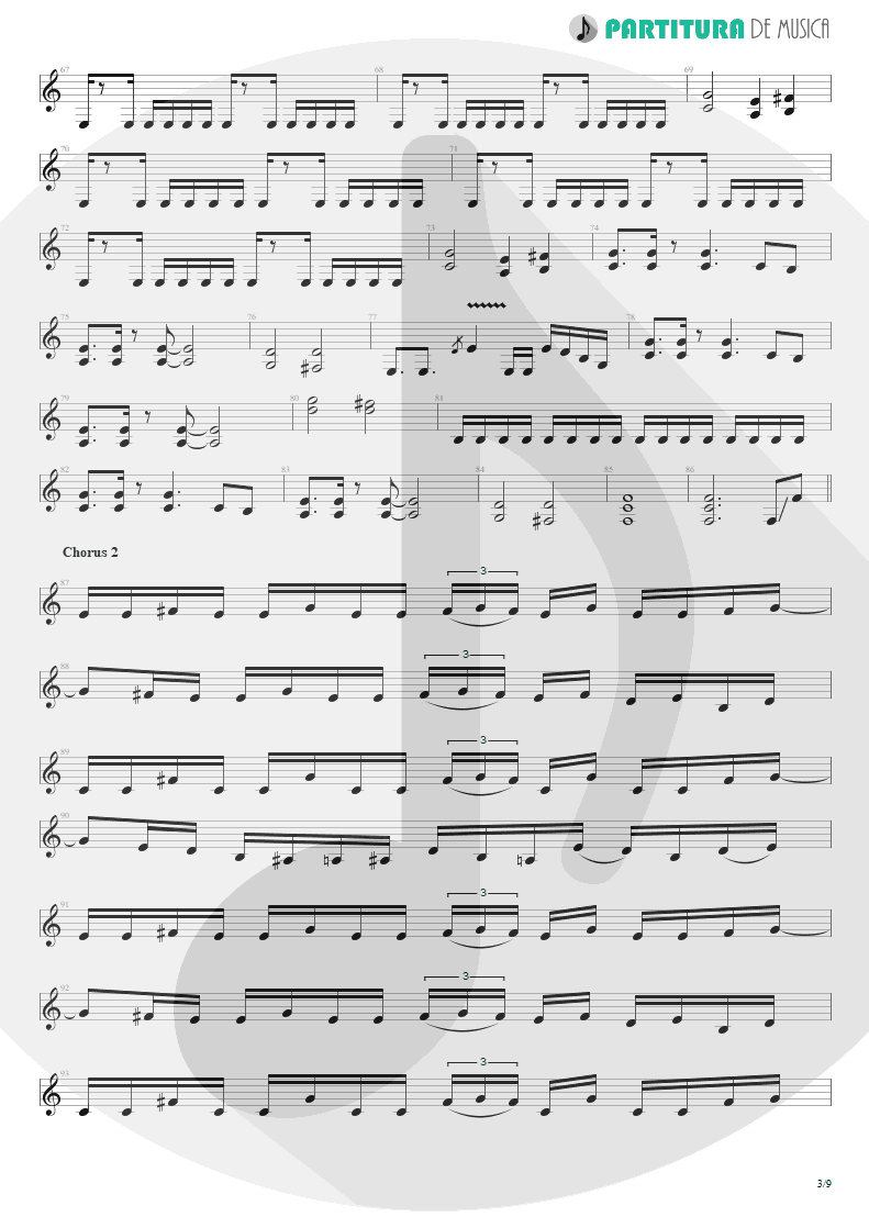 Partitura de musica de Guitarra Elétrica - Nothing To Say | Angra | Holy Land 1996 - pag 3