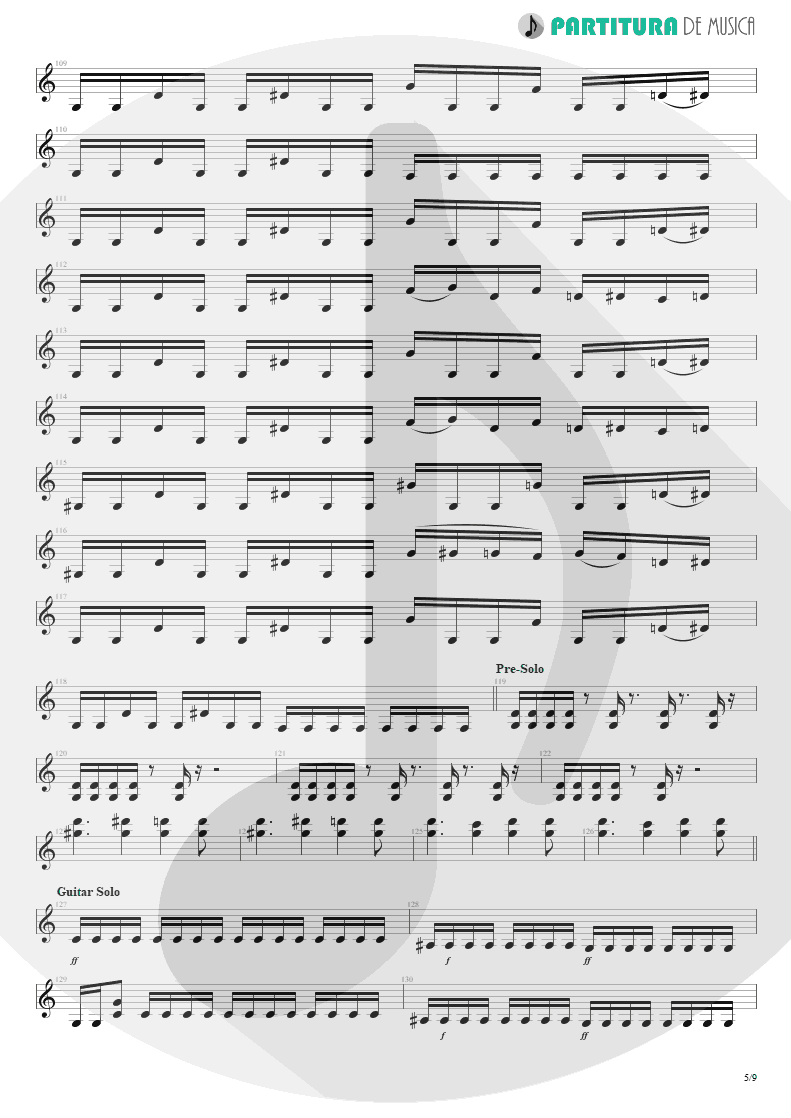 Partitura de musica de Guitarra Elétrica - Nothing To Say | Angra | Holy Land 1996 - pag 5