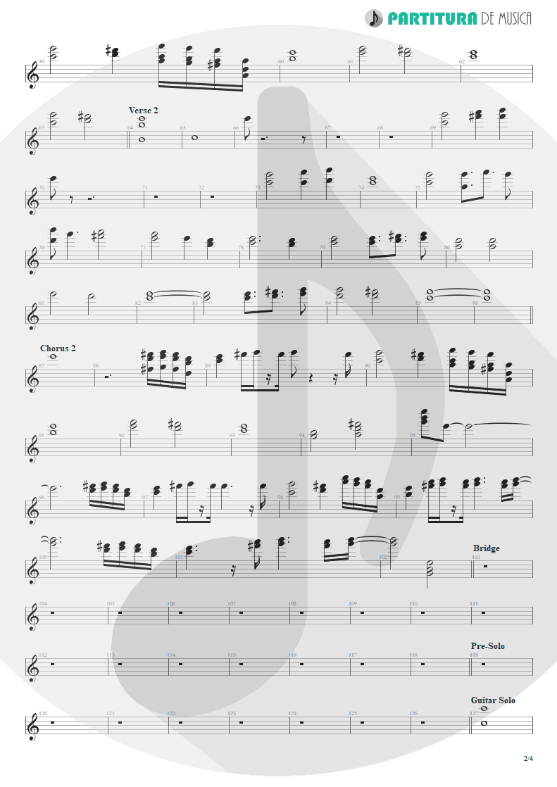 Partitura de musica de Teclado - Nothing To Say | Angra | Holy Land 1996 - pag 2