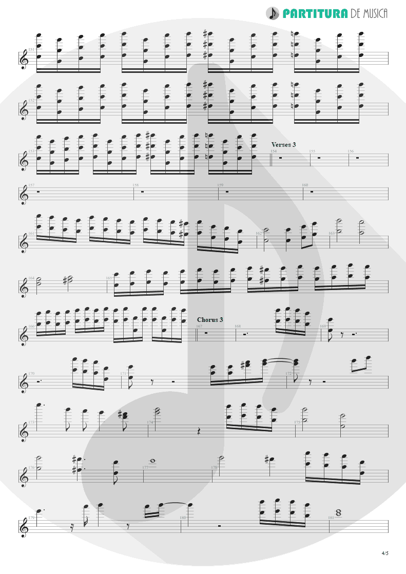 Partitura de musica de Teclado - Nothing To Say | Angra | Holy Land 1996 - pag 4