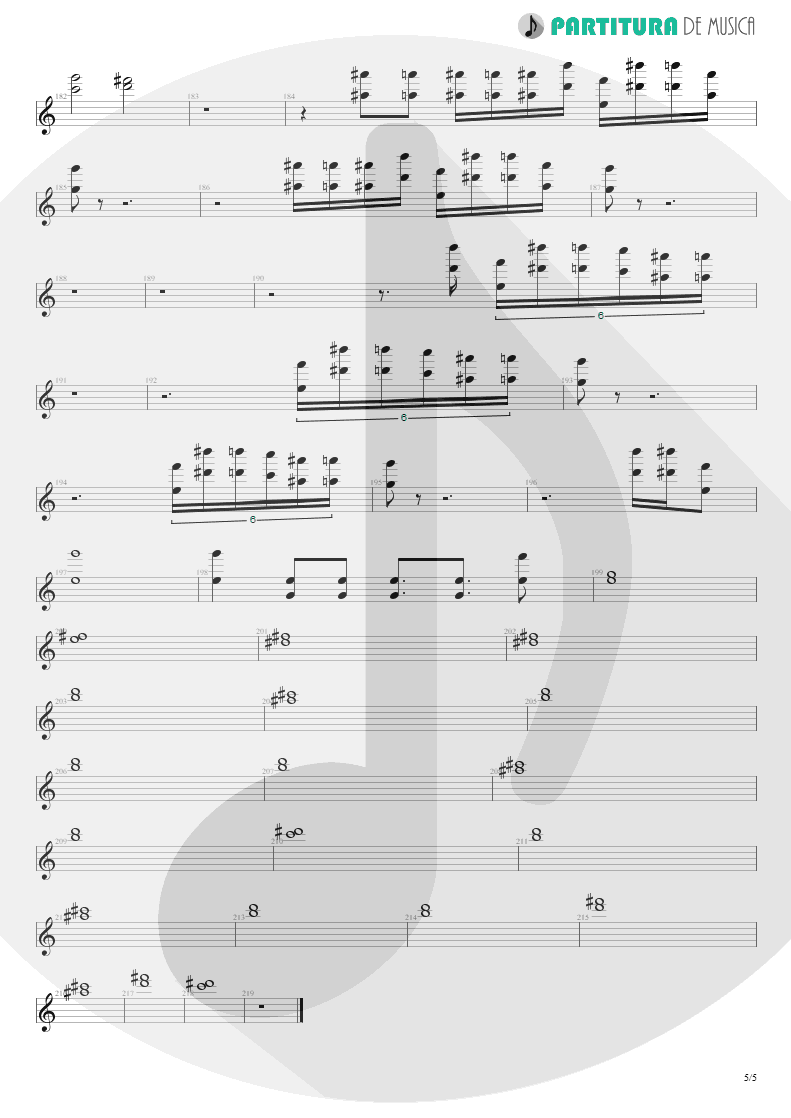 Partitura de musica de Teclado - Nothing To Say | Angra | Holy Land 1996 - pag 5