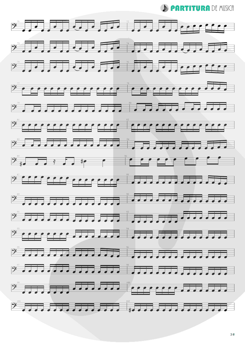 Partitura de musica de Baixo Elétrico - Metal Icarus | Angra | Fireworks 1998 - pag 3