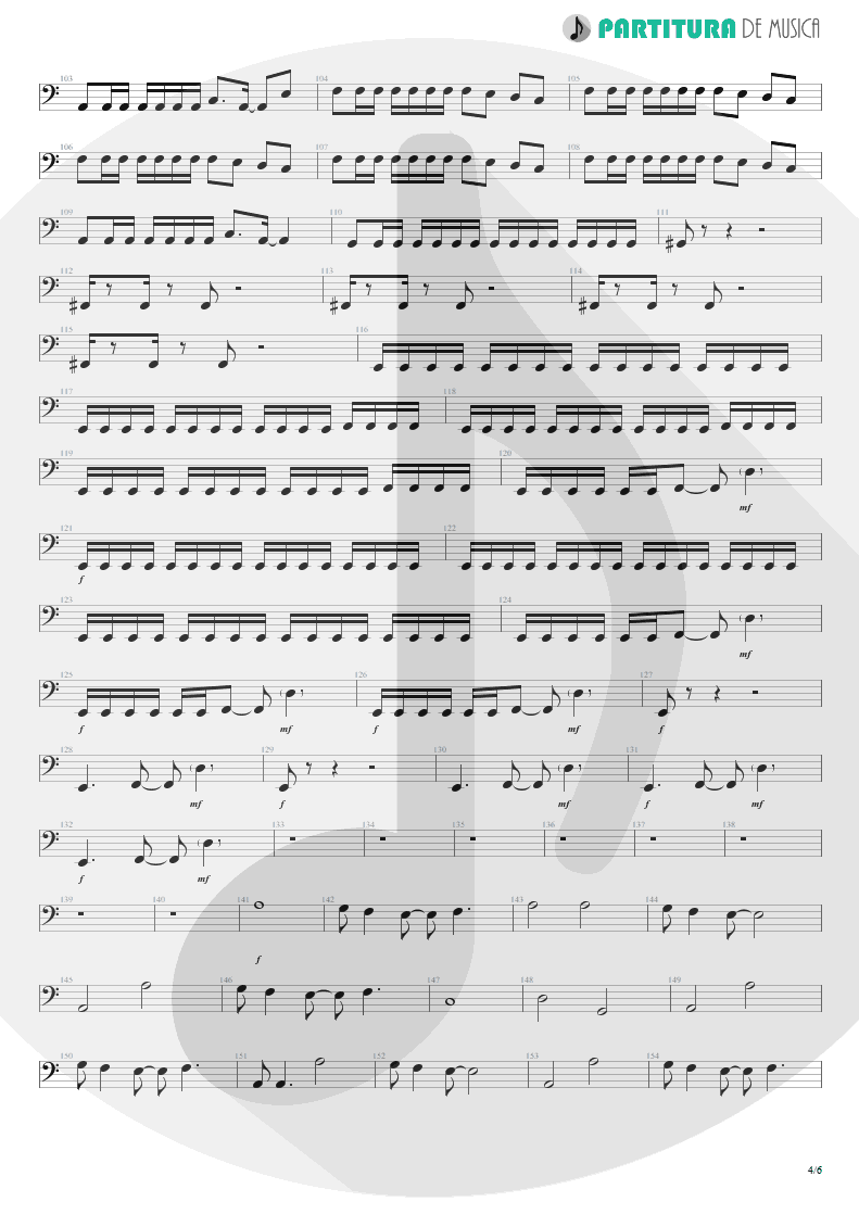 Partitura de musica de Baixo Elétrico - Metal Icarus | Angra | Fireworks 1998 - pag 4
