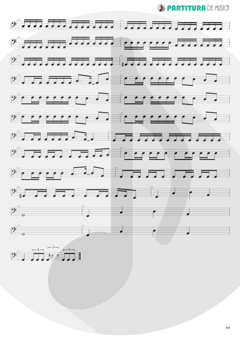 Partitura de musica de Baixo Elétrico - Metal Icarus | Angra | Fireworks 1998 - pag 6