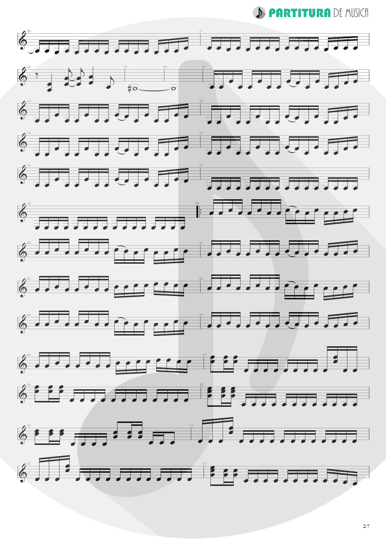 Partitura de musica de Guitarra Elétrica - Metal Icarus | Angra | Fireworks 1998 - pag 2