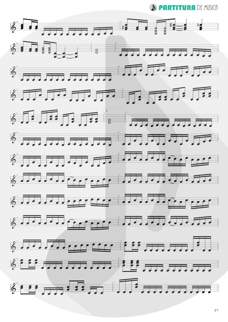 Partitura de musica de Guitarra Elétrica - Metal Icarus | Angra | Fireworks 1998 - pag 3