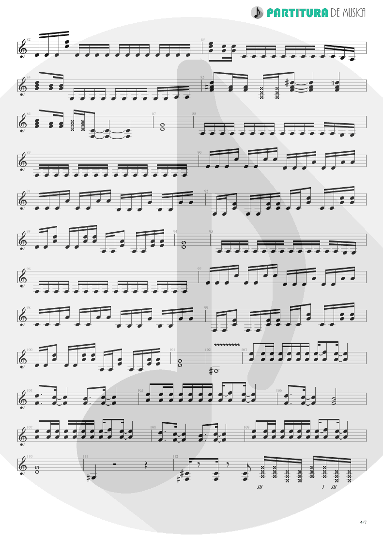 Partitura de musica de Guitarra Elétrica - Metal Icarus | Angra | Fireworks 1998 - pag 4