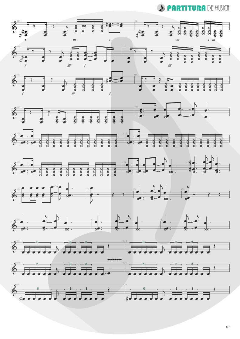 Partitura de musica de Guitarra Elétrica - Metal Icarus | Angra | Fireworks 1998 - pag 5