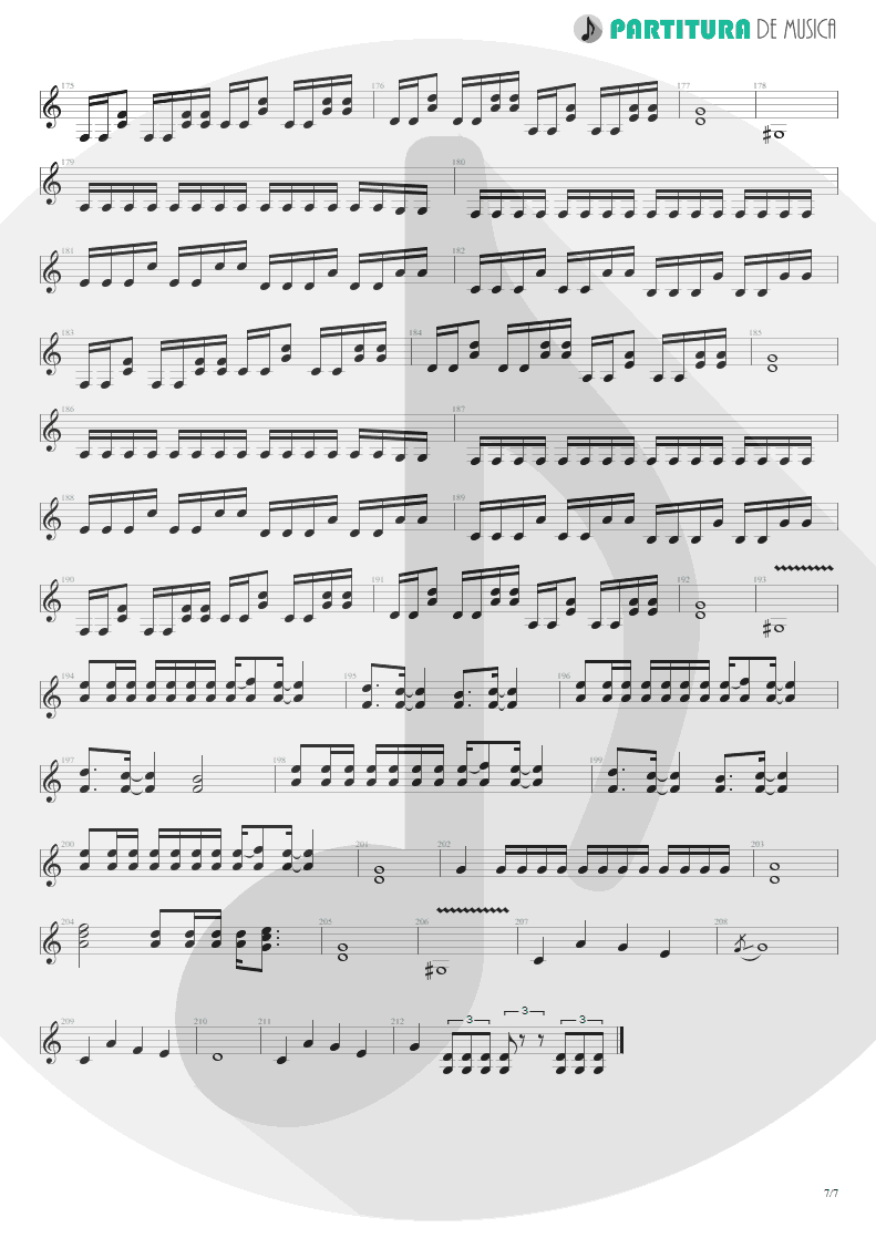 Partitura de musica de Guitarra Elétrica - Metal Icarus | Angra | Fireworks 1998 - pag 7