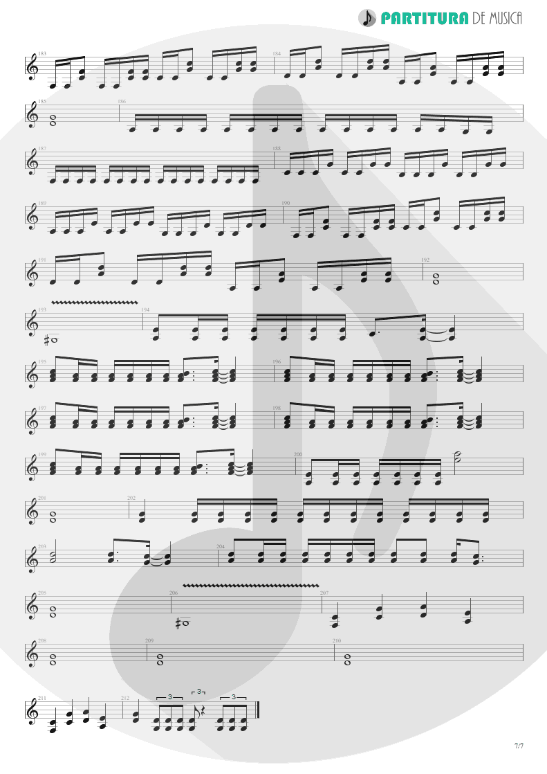Partitura de musica de Guitarra Elétrica - Metal Icarus | Angra | Fireworks 1998 - pag 7