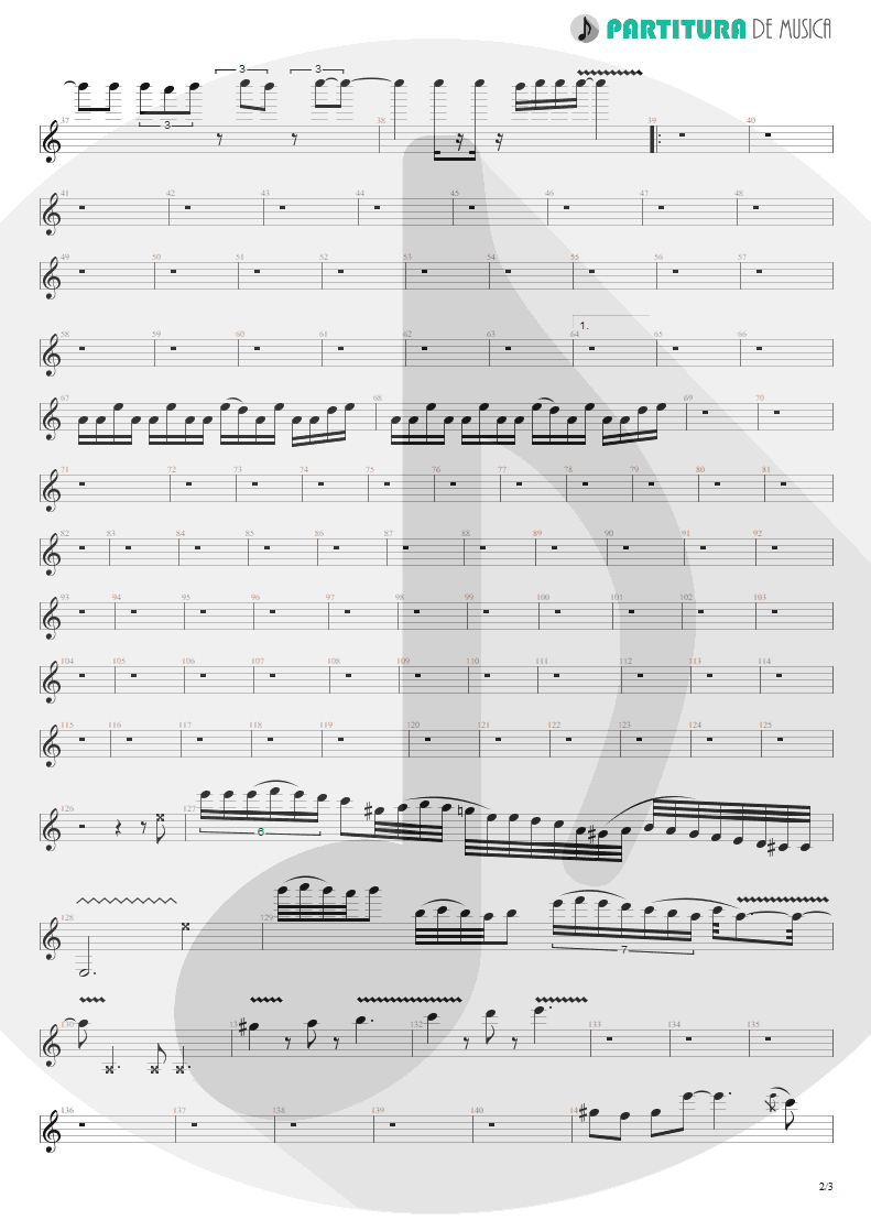 Partitura de musica de Guitarra Elétrica - Metal Icarus | Angra | Fireworks 1998 - pag 2