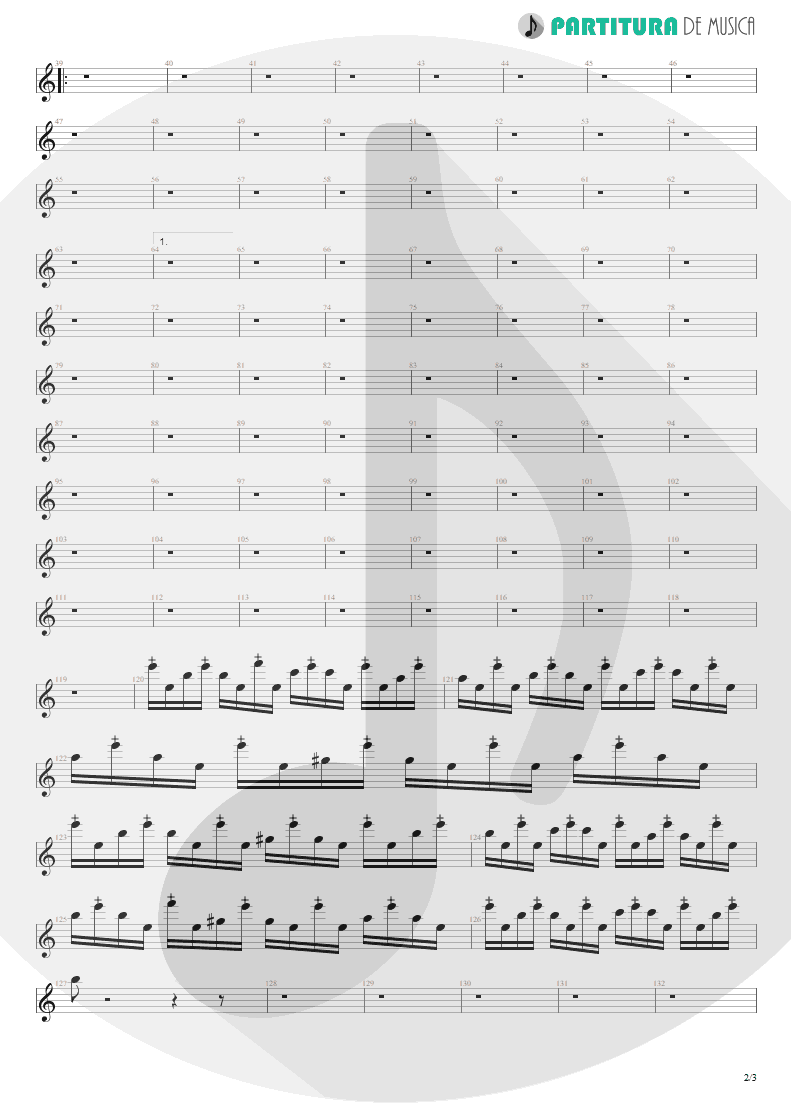 Partitura de musica de Guitarra Elétrica - Metal Icarus | Angra | Fireworks 1998 - pag 2