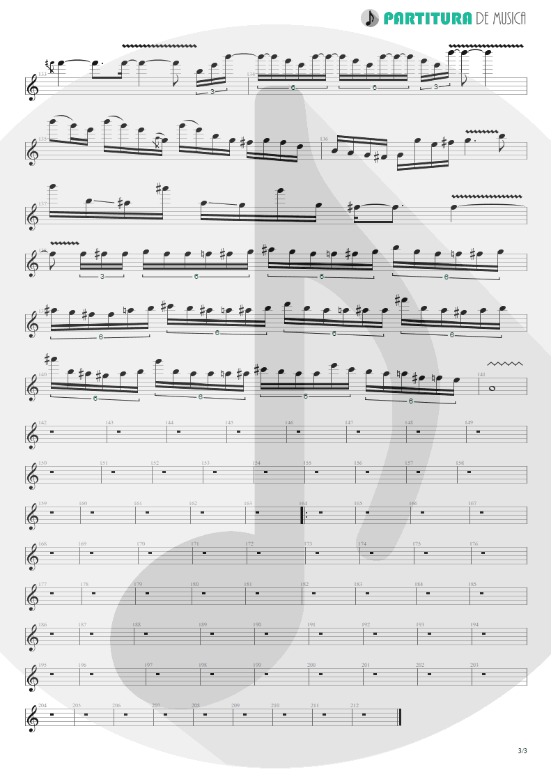 Partitura de musica de Guitarra Elétrica - Metal Icarus | Angra | Fireworks 1998 - pag 3