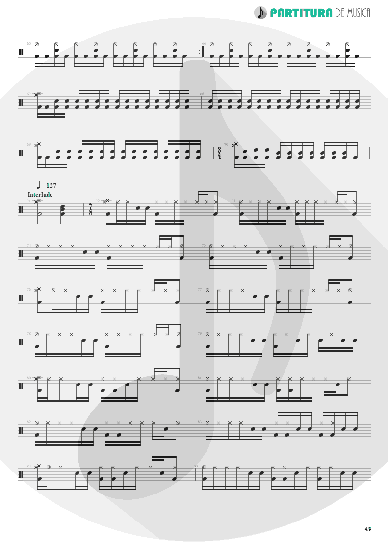 Partitura de musica de Bateria - Speed | Angra | Fireworks 1998 - pag 4