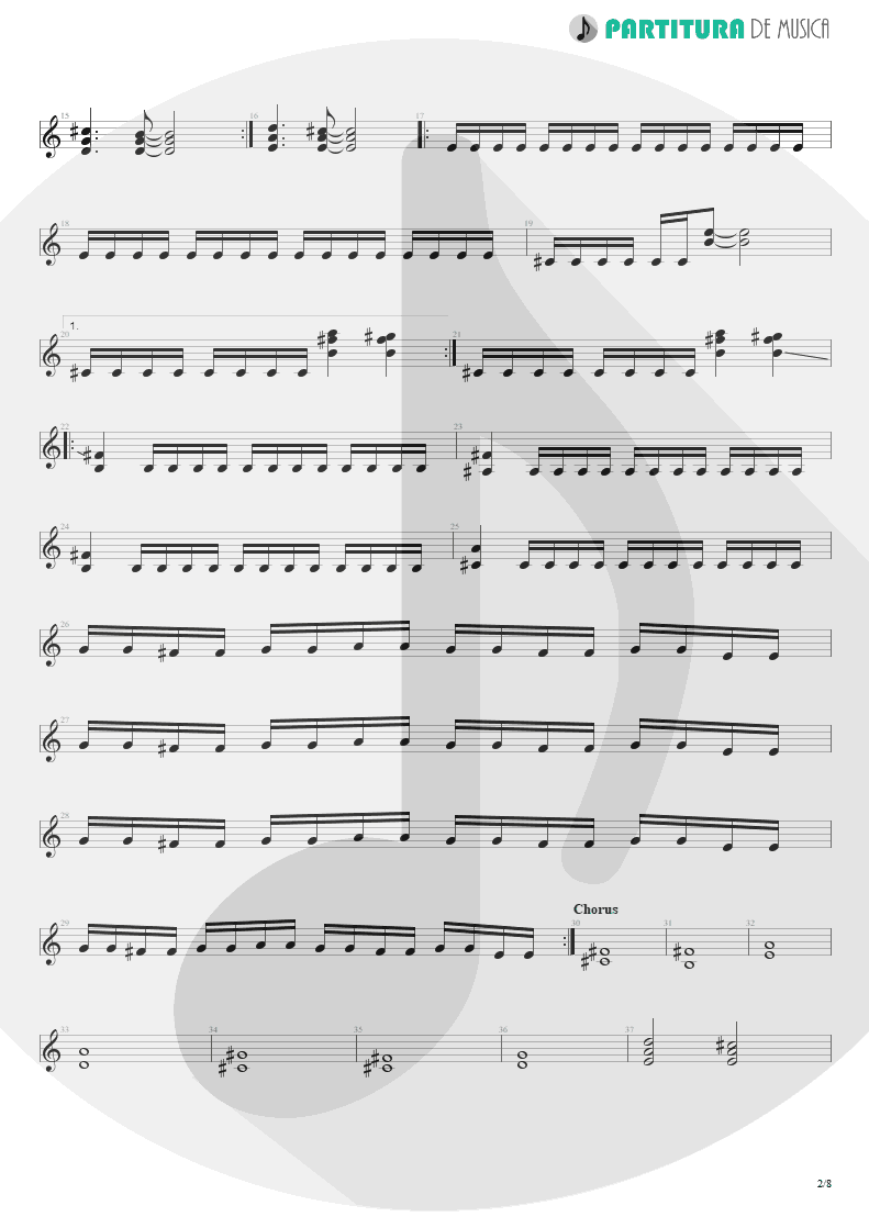 Partitura de musica de Guitarra Elétrica - Speed | Angra | Fireworks 1998 - pag 2