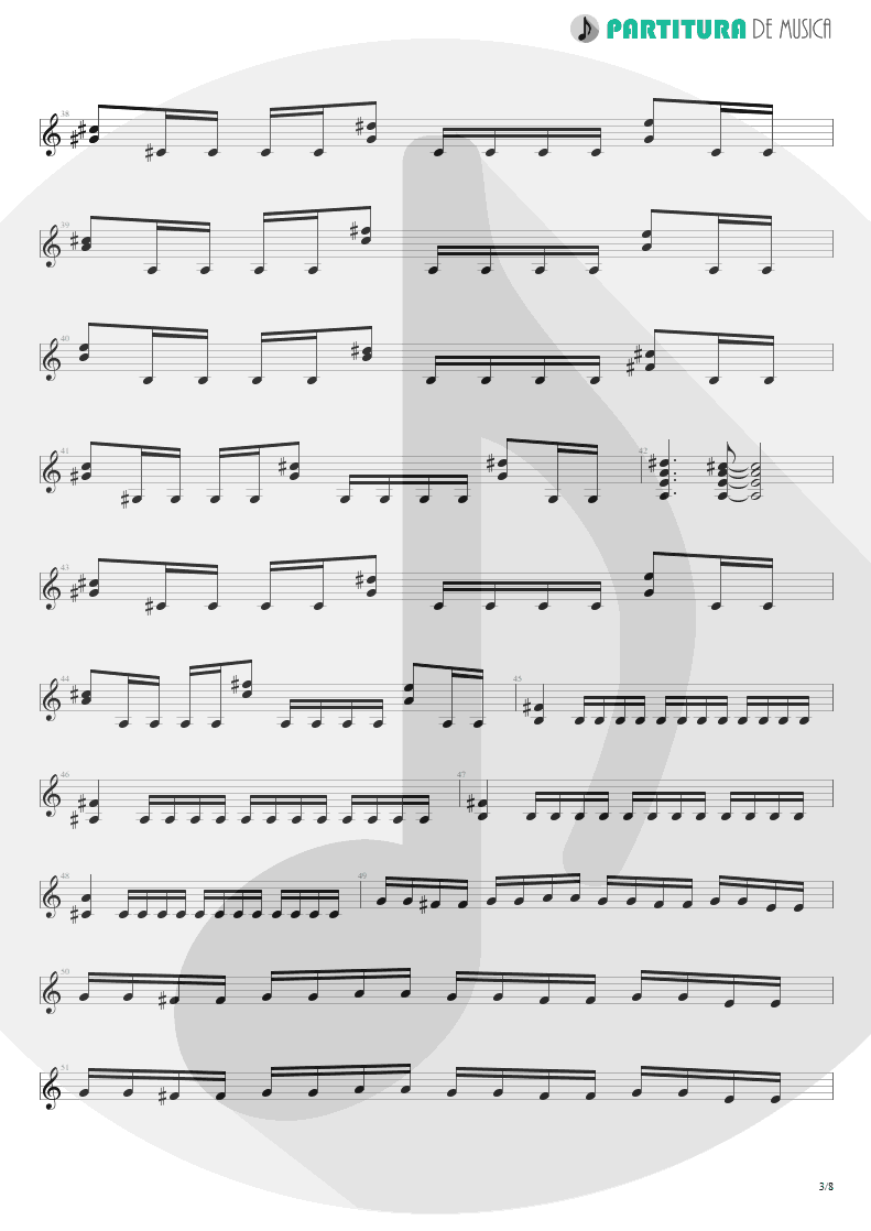Partitura de musica de Guitarra Elétrica - Speed | Angra | Fireworks 1998 - pag 3