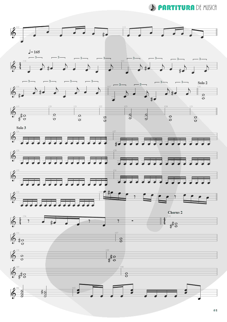Partitura de musica de Guitarra Elétrica - Speed | Angra | Fireworks 1998 - pag 6