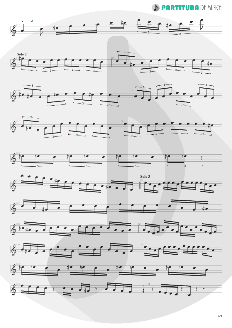 Partitura de musica de Guitarra Elétrica - Speed | Angra | Fireworks 1998 - pag 6