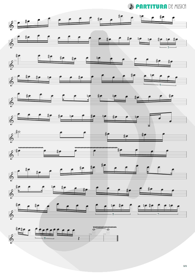 Partitura de musica de Guitarra Elétrica - Speed | Angra | Fireworks 1998 - pag 8