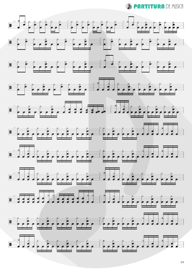 Partitura de musica de Bateria - Nova Era | Angra | Rebirth 2001 - pag 2