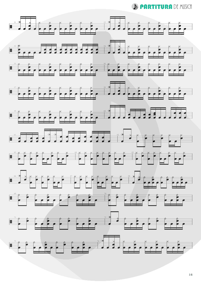 Partitura de musica de Bateria - Nova Era | Angra | Rebirth 2001 - pag 3
