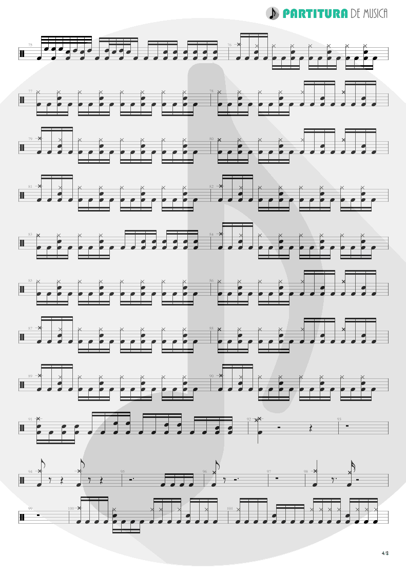 Partitura de musica de Bateria - Nova Era | Angra | Rebirth 2001 - pag 4