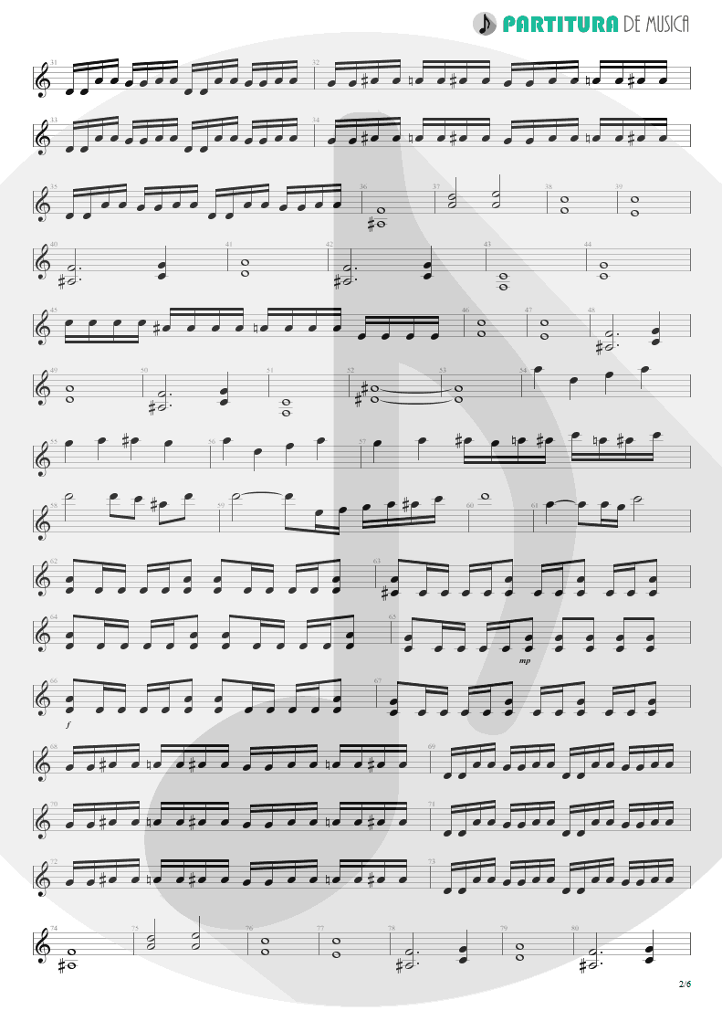 Partitura de musica de Guitarra Elétrica - Nova Era | Angra | Rebirth 2001 - pag 2
