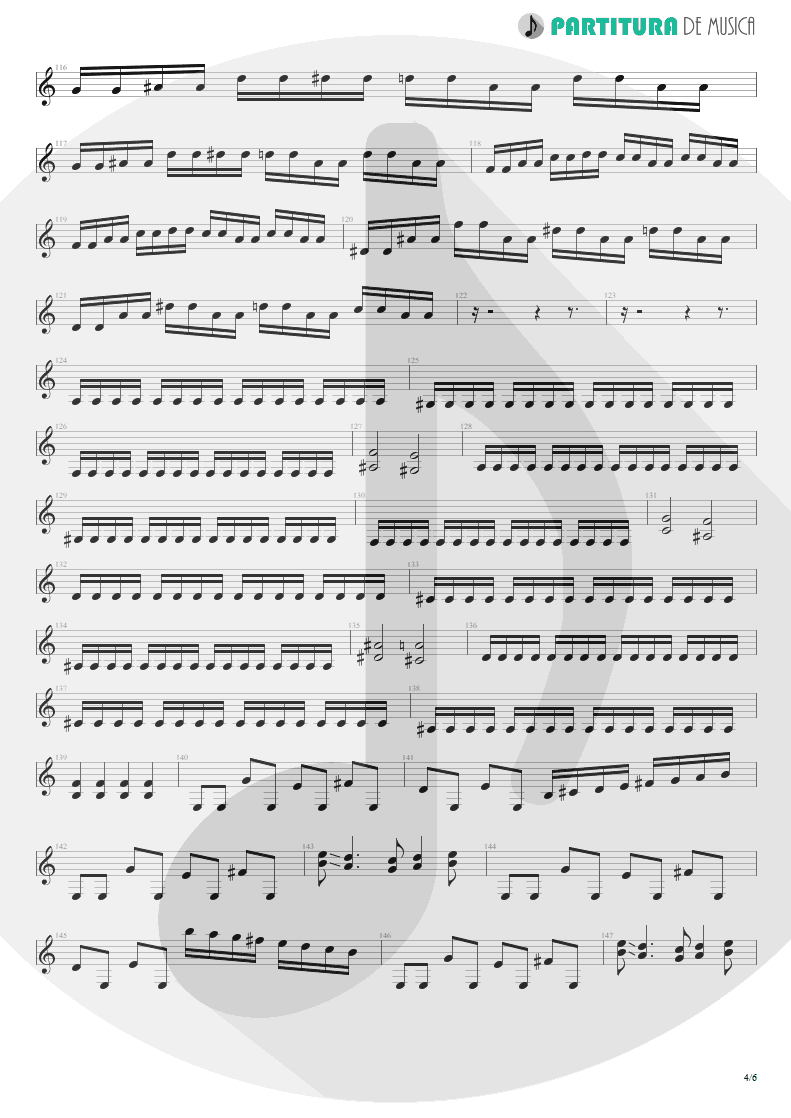 Partitura de musica de Guitarra Elétrica - Nova Era | Angra | Rebirth 2001 - pag 4