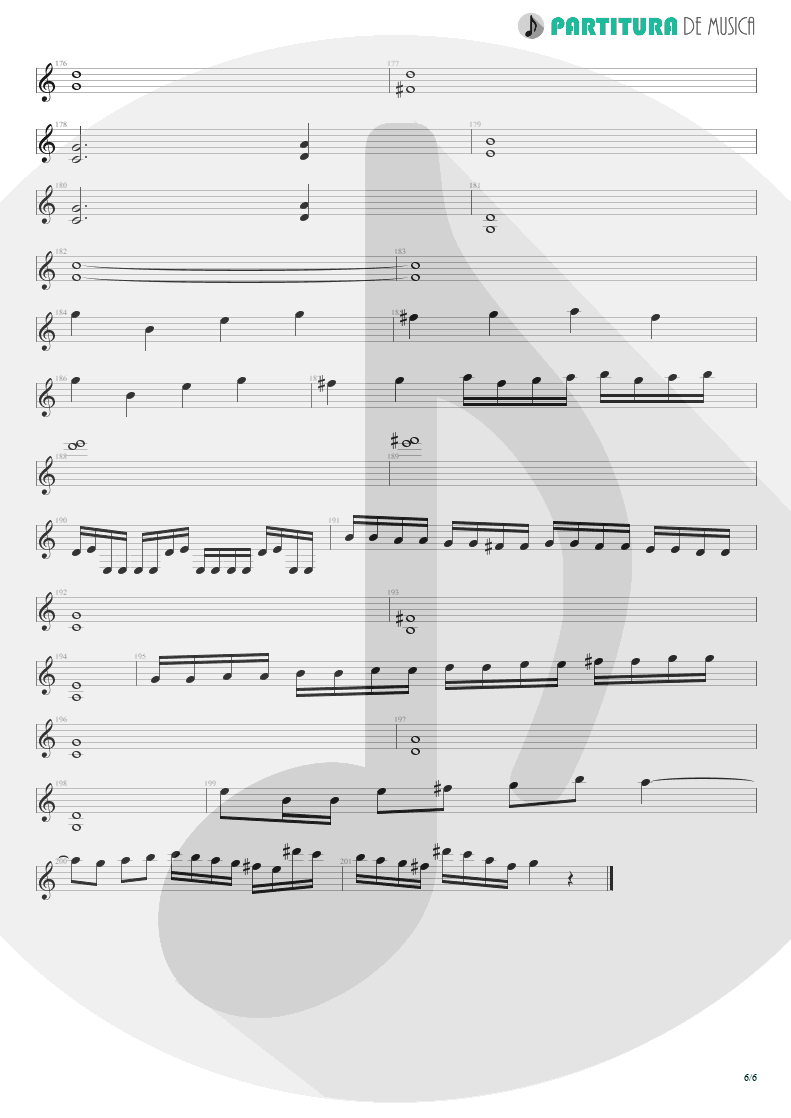 Partitura de musica de Guitarra Elétrica - Nova Era | Angra | Rebirth 2001 - pag 6