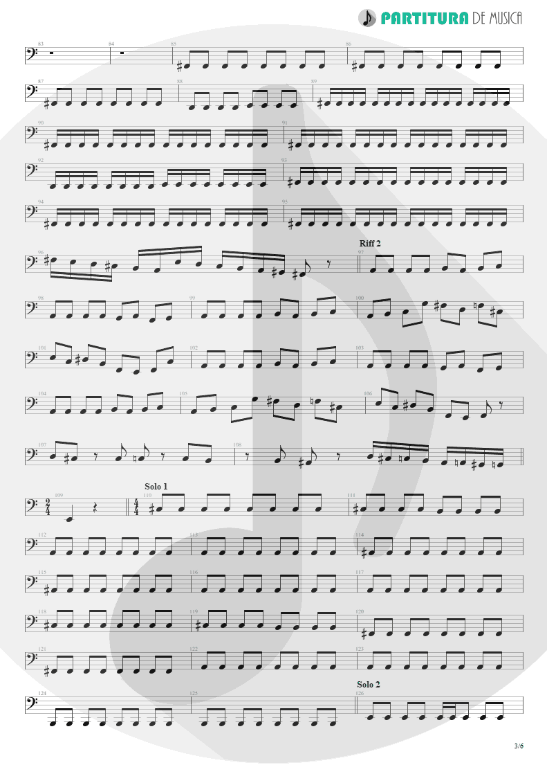 Partitura de musica de Baixo Elétrico - Angels And Demons | Angra | Temple of Shadows 2004 - pag 3