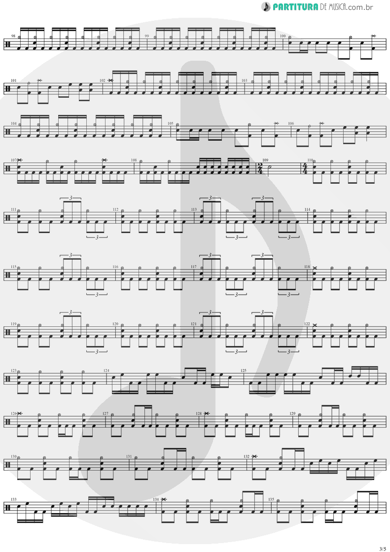 Partitura de musica de Bateria - Angels And Demons | Angra | Temple of Shadows 2004 - pag 3