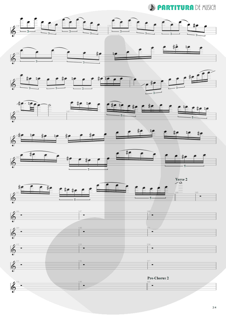 Partitura de musica de Guitarra Elétrica - Angels And Demons | Angra | Temple of Shadows 2004 - pag 3