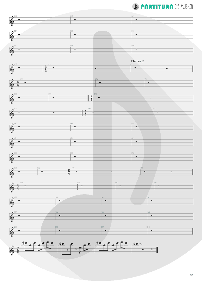 Partitura de musica de Guitarra Elétrica - Angels And Demons | Angra | Temple of Shadows 2004 - pag 4