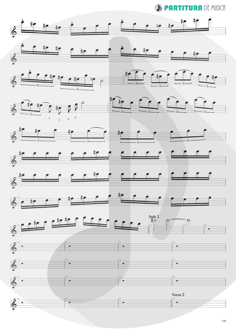 Partitura de musica de Guitarra Elétrica - Angels And Demons | Angra | Temple of Shadows 2004 - pag 3