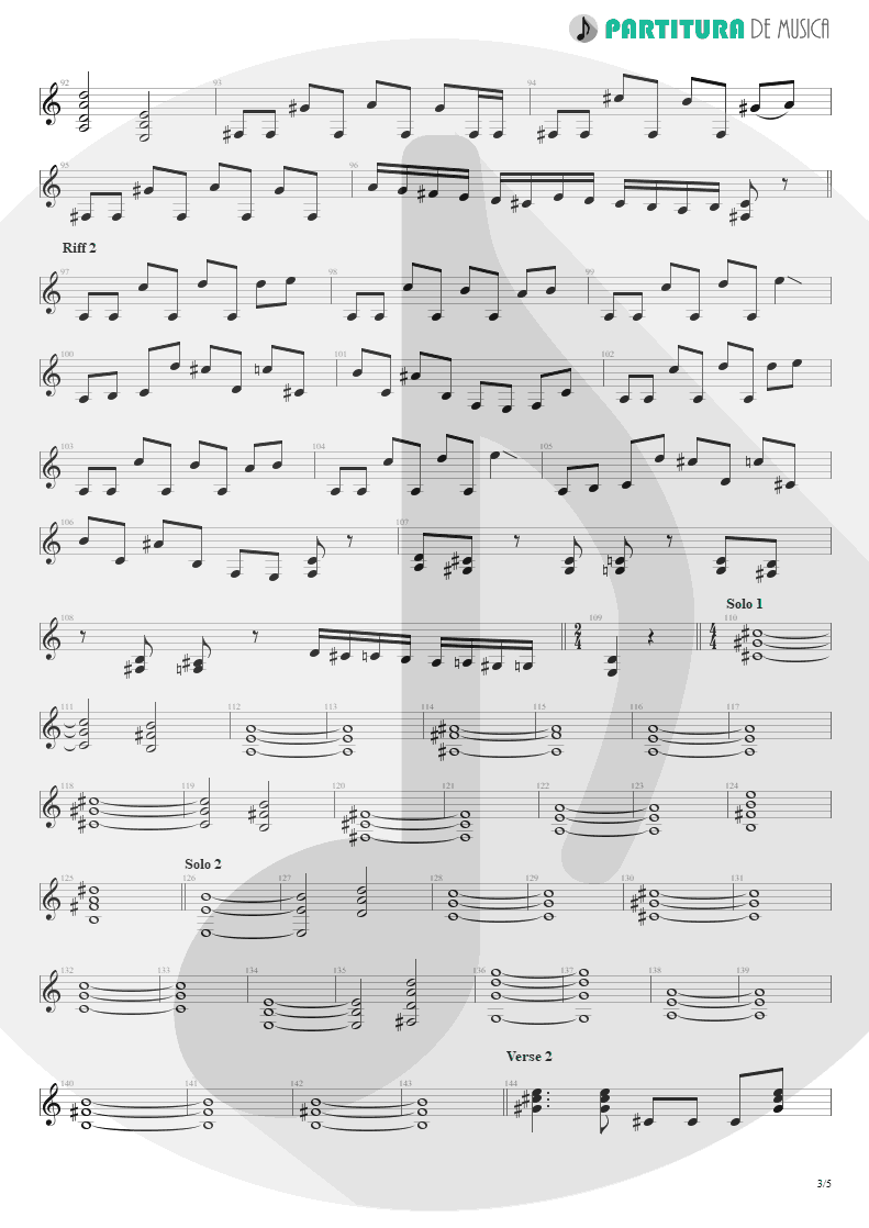Partitura de musica de Guitarra Elétrica - Angels And Demons | Angra | Temple of Shadows 2004 - pag 3