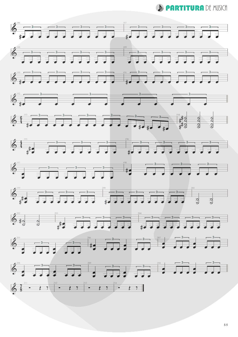 Partitura de musica de Guitarra Elétrica - Angels And Demons | Angra | Temple of Shadows 2004 - pag 5