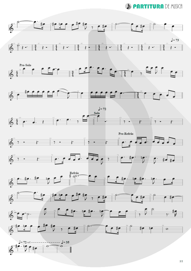 Partitura de musica de Saxofone Soprano - Late Redemption | Angra | Temple of Shadows 2004 - pag 2