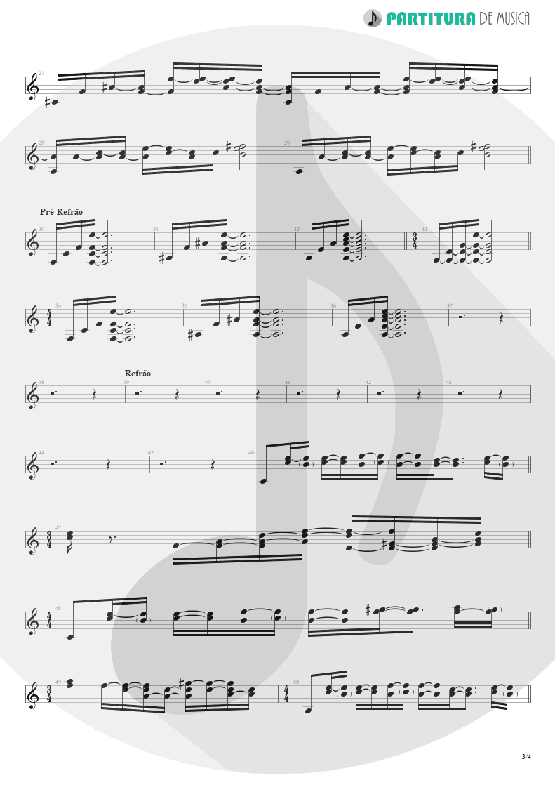 Partitura de musica de Violão - Late Redemption | Angra | Temple of Shadows 2004 - pag 3