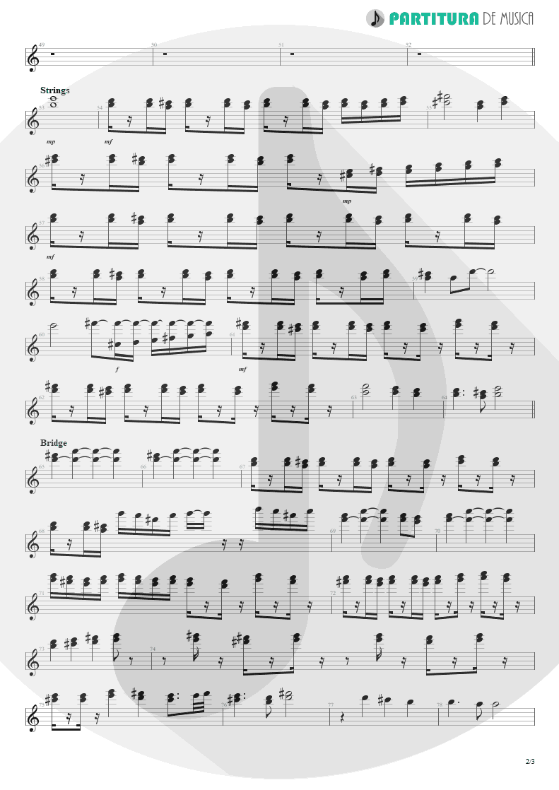 Partitura de musica de Violino - No Pain For The Dead | Angra | Temple of Shadows 2004 - pag 2