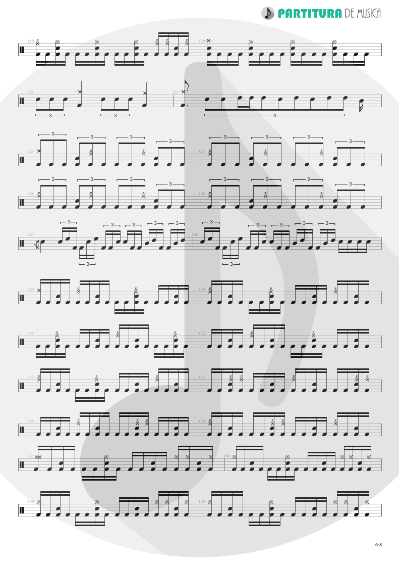 Partitura de musica de Bateria - Spread Your Fire | Angra | Temple of Shadows 2004 - pag 6